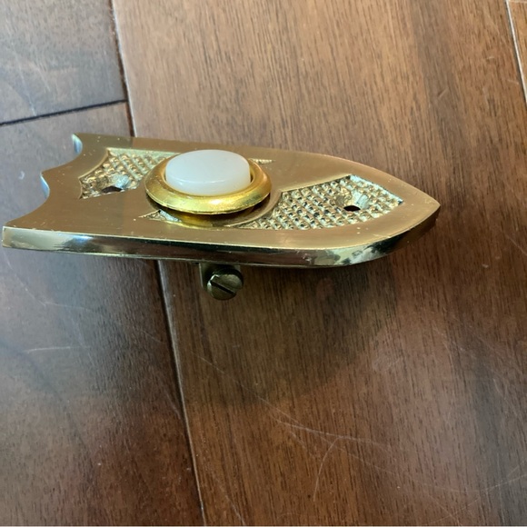 Antique/ Vintage Brass Doorbell Push Button Plate Door Hardware 3inch By 1-1/4 - Picture 3 of 5